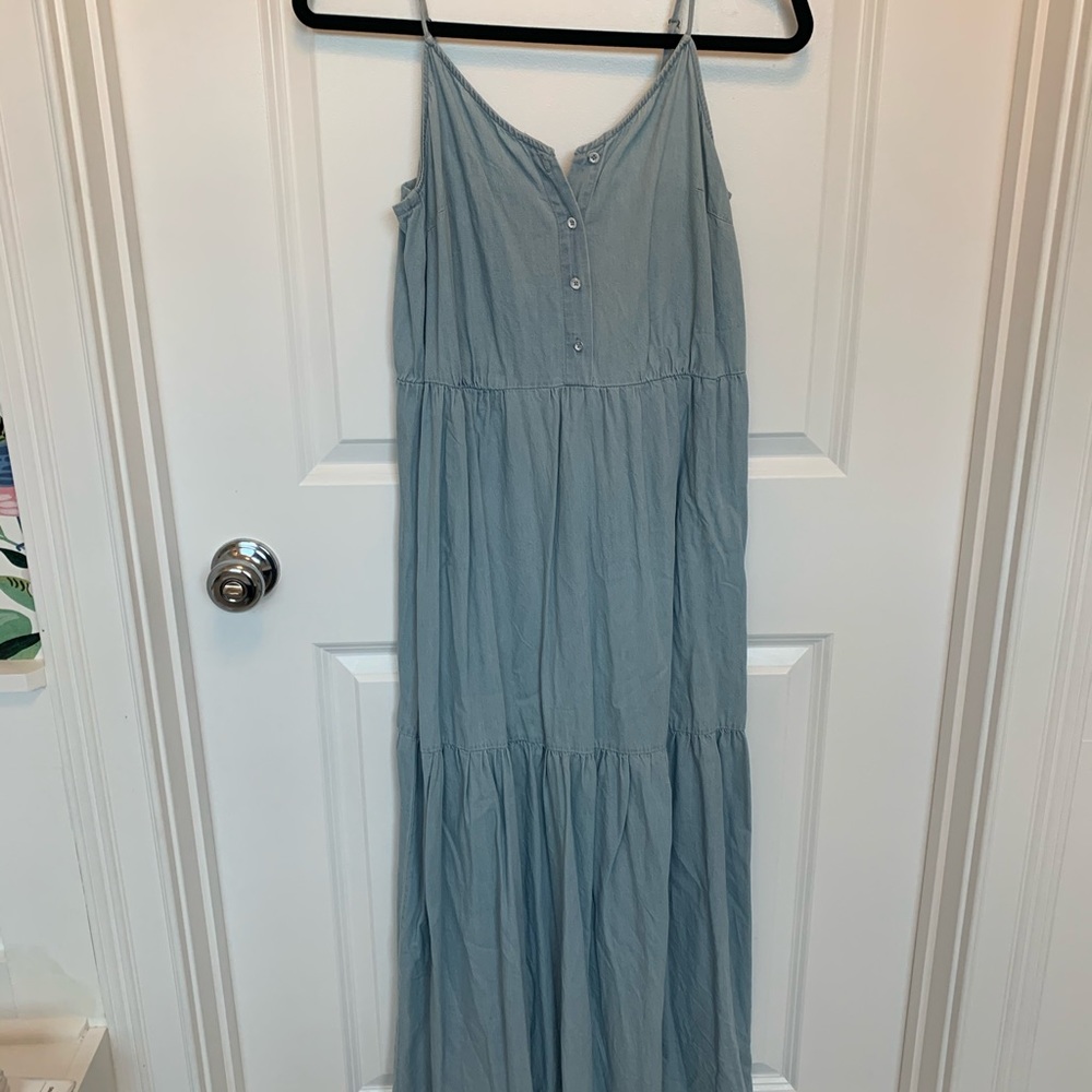 Denim look maxi dress